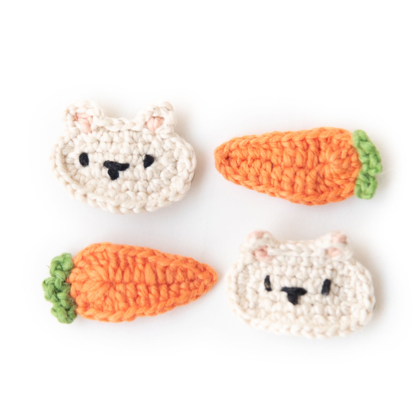 Bunny and Carrot Crochet Hair Clip Set – Aslli - Sustainable Textile  Products