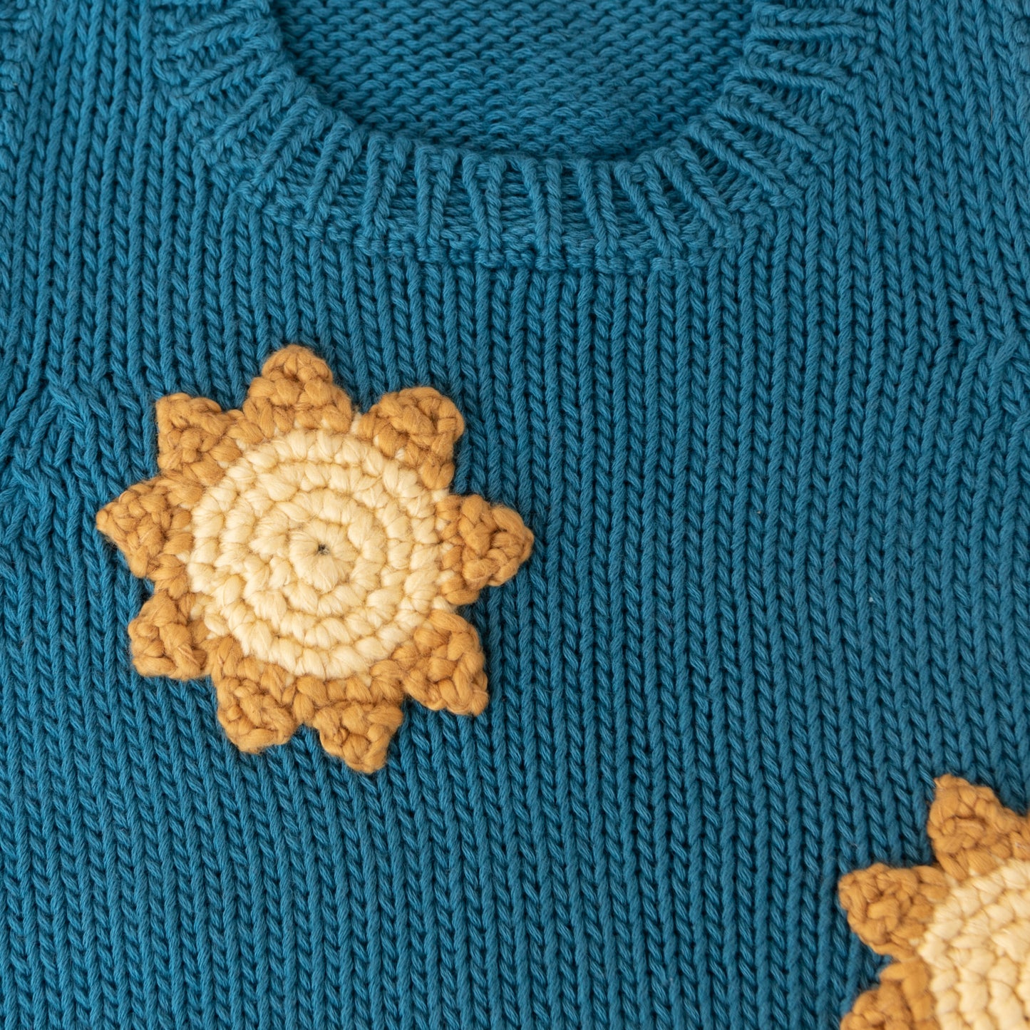 Blue Knitted Vest with Sun Applique