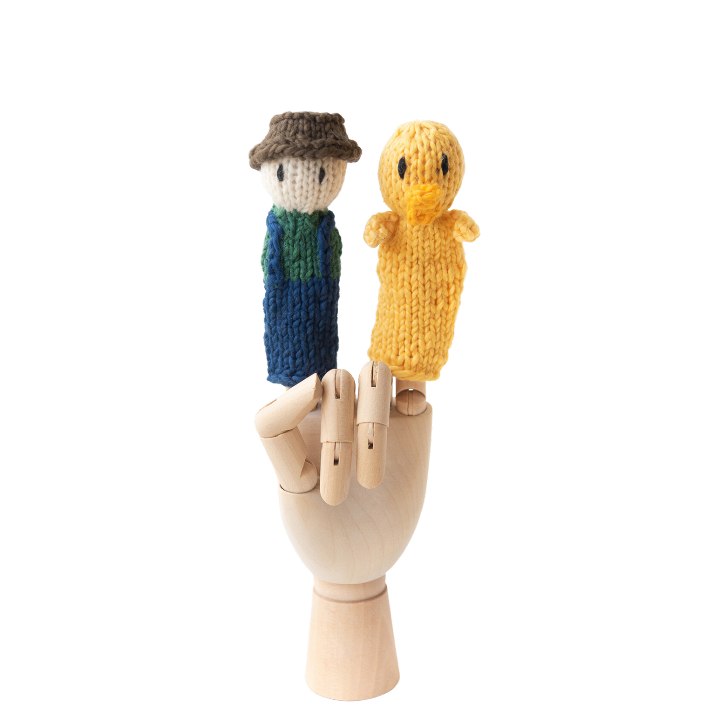 Hand-Knit Finger Puppet Set - Farm