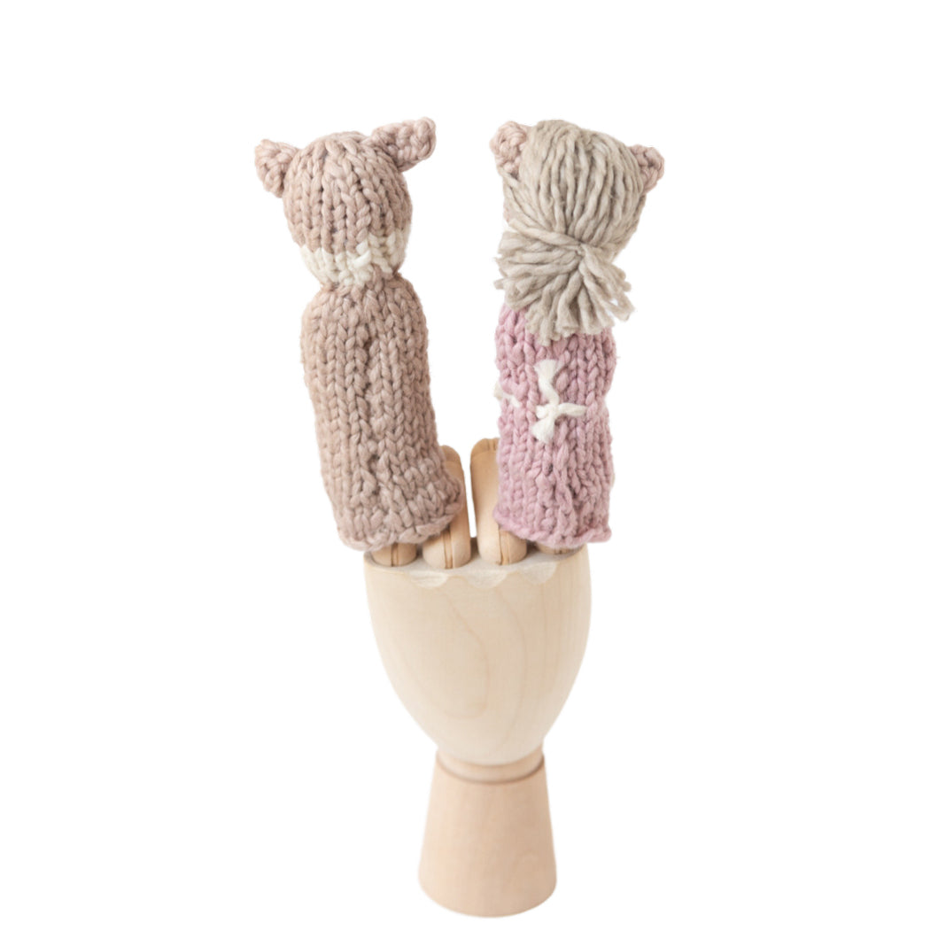 Hand-Knit Finger Puppet Set - Little Red Riding Hood