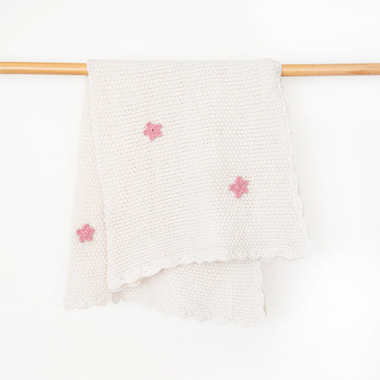 Baby Blanket with Pink Stars